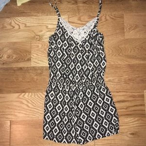 black and white romper
